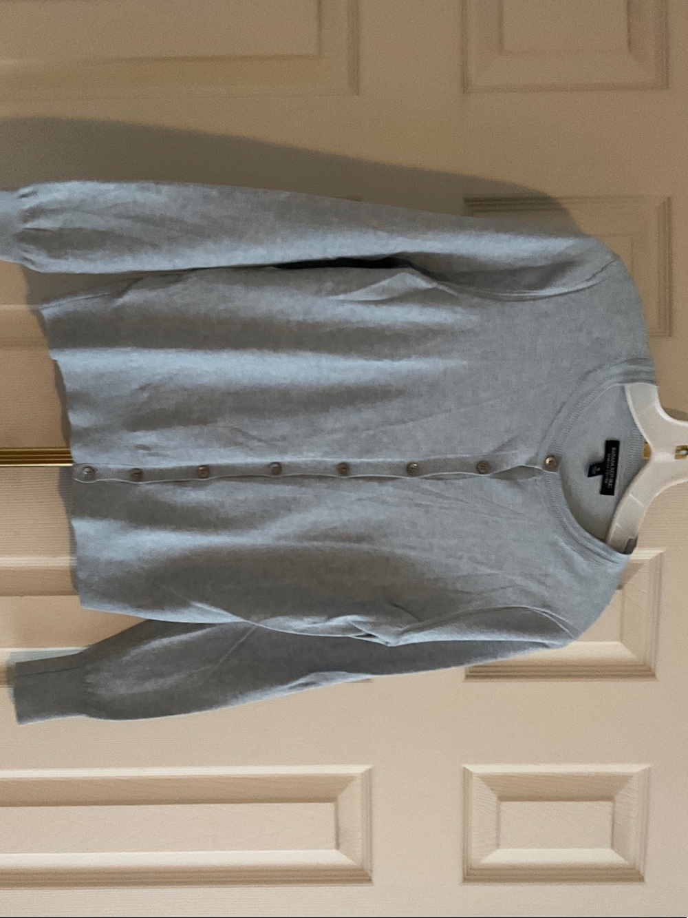 Banana Republic Light Gray Button-Front Cardigan